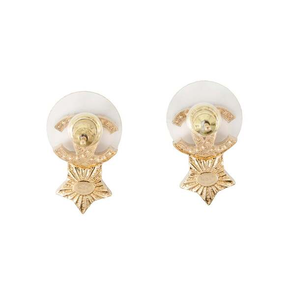 CHANEL Coco Mark Star Motif Rhinestone Metal Earrings B24C ABC823 - Picture 3 of 11